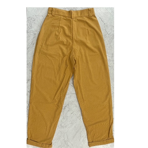 Khaki High Waisted Straight Leg Pants Casual Corduroy Pants Vintage Trousers - Picture 10 of 10